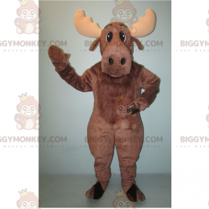 Brown Reindeer and Beige Horns BIGGYMONKEY™ Mascot Costume -