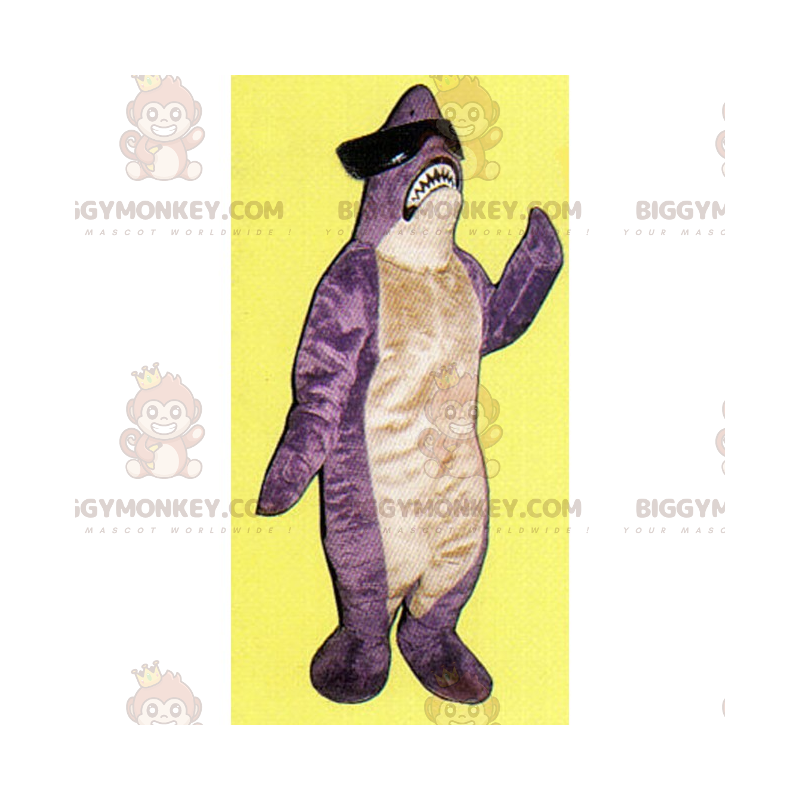 Haj BIGGYMONKEY™ maskotdräkt med mörka glasögon - BiggyMonkey Haj BIGGYMONKEY™ maskotdräkt med mörka glasögon - BiggyMonkey