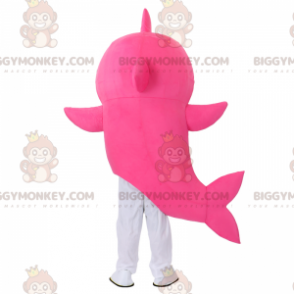 Smiling Pink Shark BIGGYMONKEY™ Mascot Costume - Biggymonkey.com