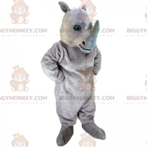 Costume da mascotte BIGGYMONKEY™ da rinoceronte dagli occhi blu