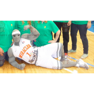Kostým maskota BIGGYMONKEY™ Šedý muž v basketbalovém oblečení –