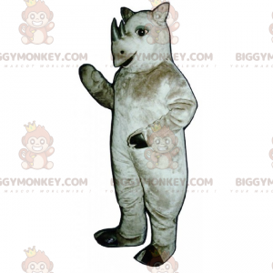 BIGGYMONKEY™ neushoorn mascottekostuum met kleine slagtanden -