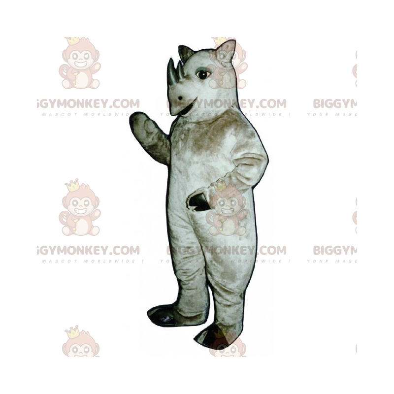 Costume de mascotte BIGGYMONKEY™ de rhinocéros avec petites Costume de mascotte BIGGYMONKEY™ de rhinocéros avec petites