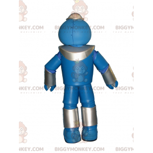 Blauwe robot rode ogen BIGGYMONKEY™ mascottekostuum -
