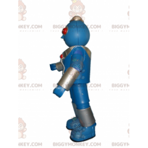 Blauer Roboter Rote Augen BIGGYMONKEY™ Maskottchenkostüm -