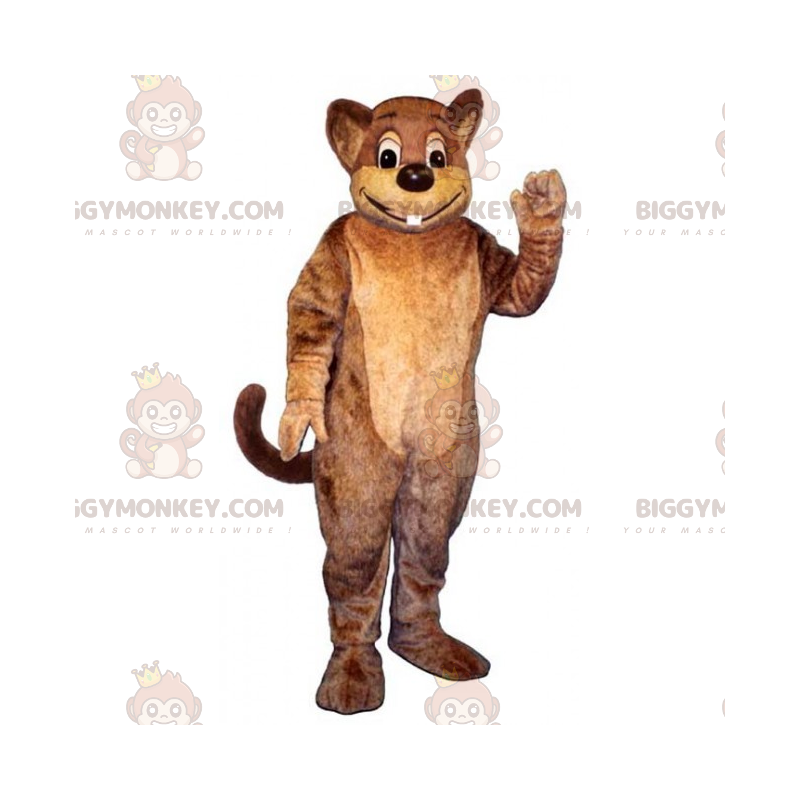 Disfraz de mascota BIGGYMONKEY™ de gran roedor sonriente - Disfraz de mascota BIGGYMONKEY™ de gran roedor sonriente -