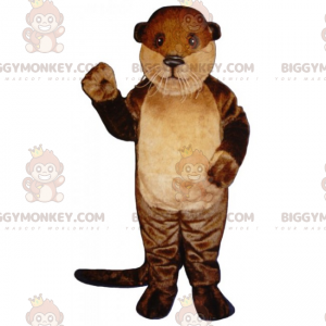 Otter With Long White Whiskers BIGGYMONKEY™ Mascot Costume –