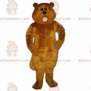 Traje de mascote de roedor BIGGYMONKEY™ com pequenos olhos