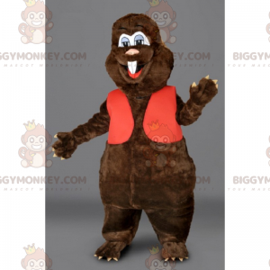 Rodent BIGGYMONKEY™ Mascot Costume with Red Vest -