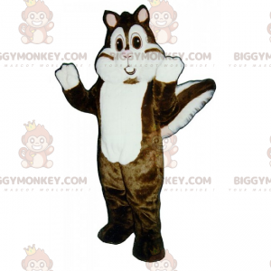 Στολή μασκότ BIGGYMONKEY™ με λευκό και καφέ σκίουρο -