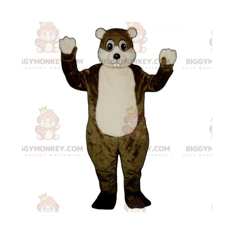 Bruin en wit BIGGYMONKEY™-mascottekostuum voor knaagdieren - Bruin en wit BIGGYMONKEY™-mascottekostuum voor knaagdieren -
