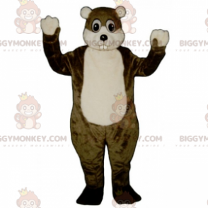 Disfraz de mascota de roedor marrón y blanco BIGGYMONKEY™ -