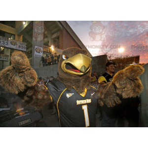 Στολή μασκότ Brown Eagle BIGGYMONKEY™ σε μαύρα αθλητικά ρούχα -