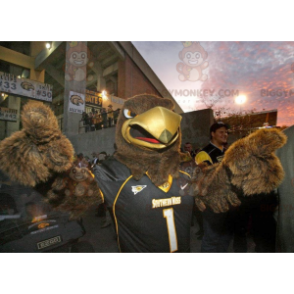 Brown Eagle BIGGYMONKEY™ Mascot Costume In Black Sportswear -