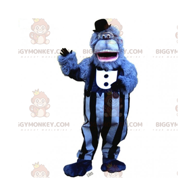 Blue Monkey BIGGYMONKEY™ Mascot Costume with Suit and Hat – Blue Monkey BIGGYMONKEY™ Mascot Costume with Suit and Hat –
