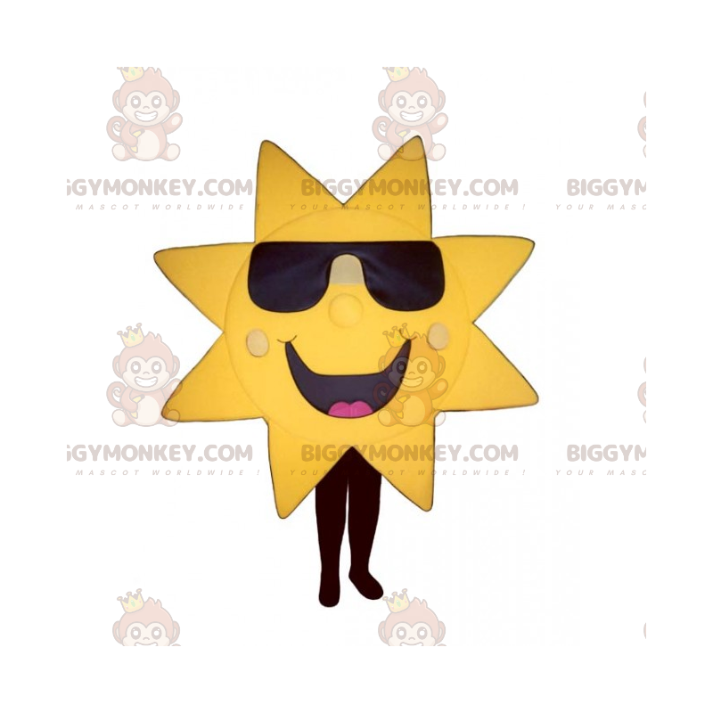 BIGGYMONKEY™ Sun in zonnebril en Big Smile-mascottekostuum - BIGGYMONKEY™ Sun in zonnebril en Big Smile-mascottekostuum -