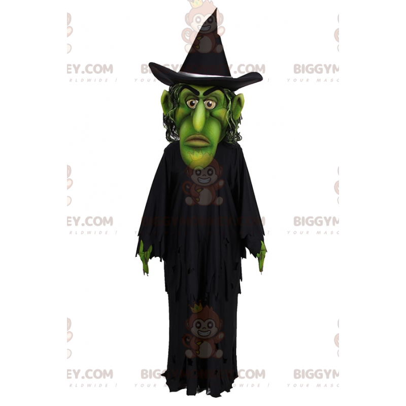Traje de mascote de Bruxa Cara Verde BIGGYMONKEY™ – Traje de mascote de Bruxa Cara Verde BIGGYMONKEY™ –