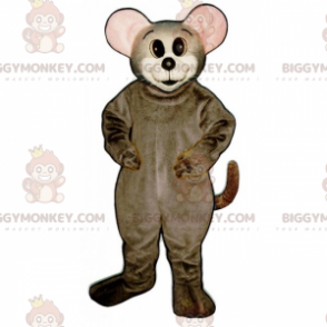 BIGGYMONKEY™ vaaleanpunainen pyöreäkorvahiiri maskottiasu -