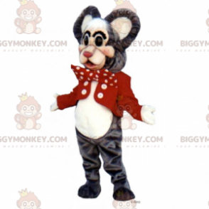 Στολή μασκότ Mouse BIGGYMONKEY™ με μπουφάν και παπιγιόν Wizard - Μασκότ ποντικιού - BIGGYMONKEY_016902 - BiggyMonkey.com