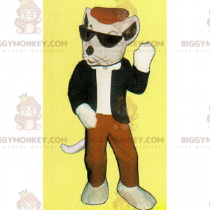 White Mouse BIGGYMONKEY™ Mascot Costume with Beret -