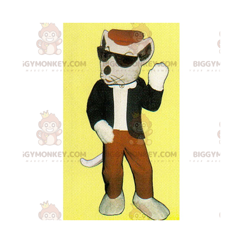 Witte muis BIGGYMONKEY™ mascottekostuum met baret - Witte muis BIGGYMONKEY™ mascottekostuum met baret -