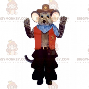 Costume da mascotte da topo BIGGYMONKEY™ in costume da cowboy -