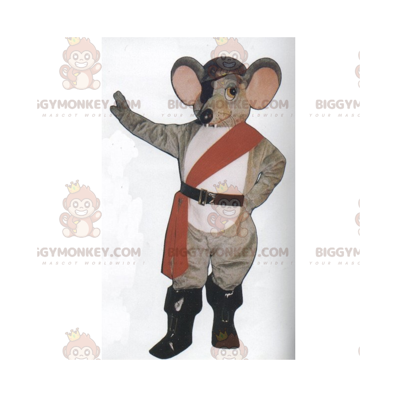 Costume da mascotte da topo BIGGYMONKEY™ in costume da pirata - Costume da mascotte da topo BIGGYMONKEY™ in costume da pirata -