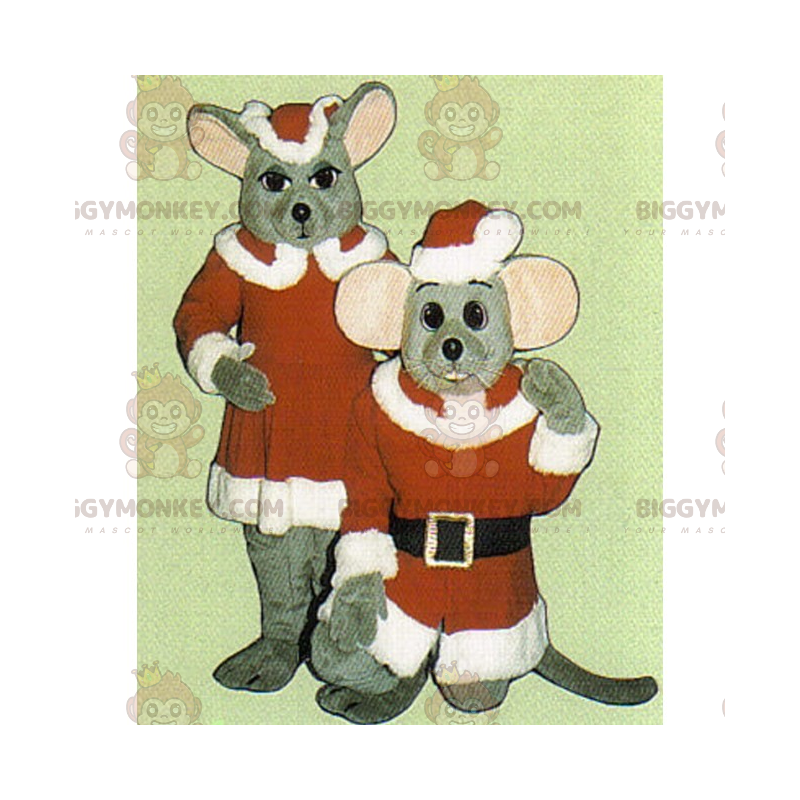Disfraz de ratón Papá Noel y Sra. Claus BIGGYMONKEY™ para mascota - Mascota del ratón - BIGGYMONKEY_016909 - BiggyMonkey.com