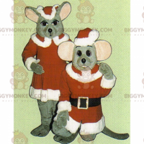 Disfraz de ratón Papá Noel y Sra. Claus BIGGYMONKEY™ para mascota - Mascota del ratón - BIGGYMONKEY_016909 - BiggyMonkey.com