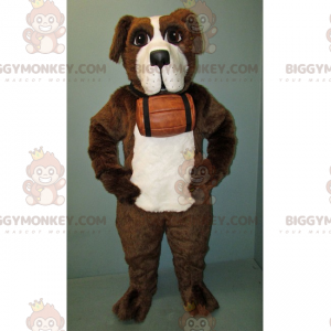 BIGGYMONKEY™ mascot costume of St Bernard with his barrel -