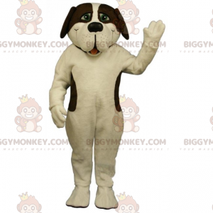 BIGGYMONKEY™ Mascot Costume of St Bernard White and Brown Spots