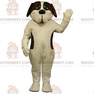 Costume de mascotte BIGGYMONKEY™ de St Bernard blanc et taches