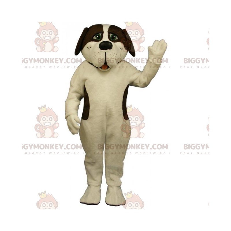 BIGGYMONKEY™ Mascot Costume of St Bernard White and Brown Spots