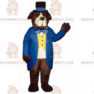 St Bernard BIGGYMONKEY™ maskotdräkt i blå galaklänning -