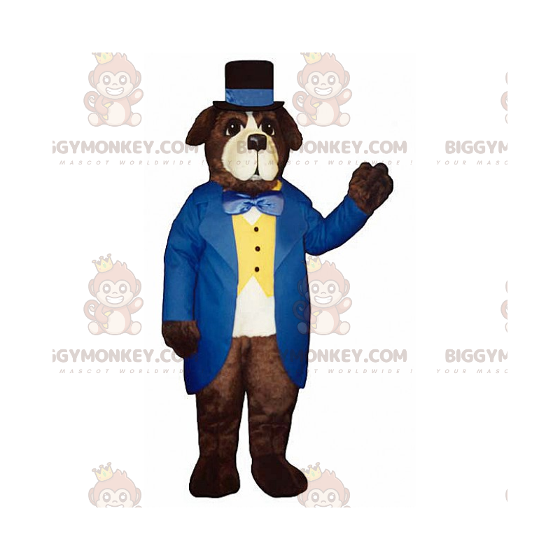 St Bernard BIGGYMONKEY™ mascottekostuum in blauwe galajurk -