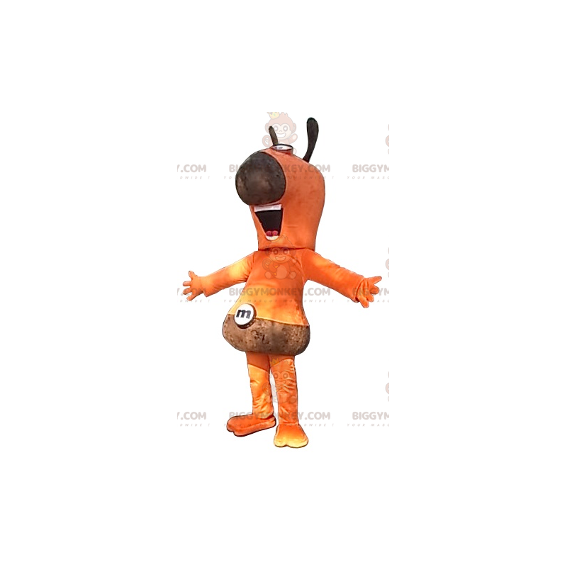 Orange-brauner Schneemann BIGGYMONKEY™ Maskottchen-Kostüm -