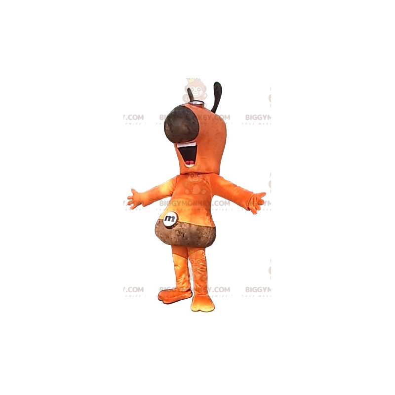 Pomarańczowo-brązowy kostium maskotka bałwan BIGGYMONKEY™ - Pomarańczowo-brązowy kostium maskotka bałwan BIGGYMONKEY™ -
