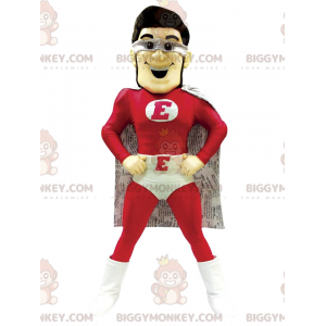 Superhero BIGGYMONKEY™ Mascot Costume Red and White Outfit -