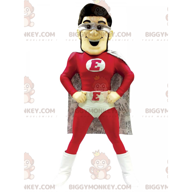 Kostým superhrdiny BIGGYMONKEY™ v červenobílém kostýmu –