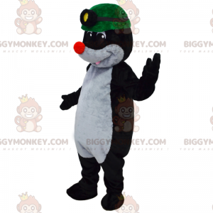 Traje de mascote Mole BIGGYMONKEY™ com capacete de mineiro