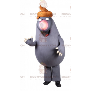 Mole BIGGYMONKEY™ Mascot Costume with Glasses and Hat -