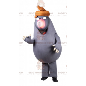  Mole BIGGYMONKEY™ maskottiasu, jossa lasit ja hattu - Luokittelemattomat maskotit - BIGGYMONKEY_016939 - BiggyMonkey.com