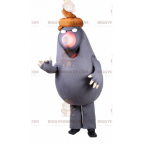 Costume de mascotte BIGGYMONKEY™ de taupe avec lunette et