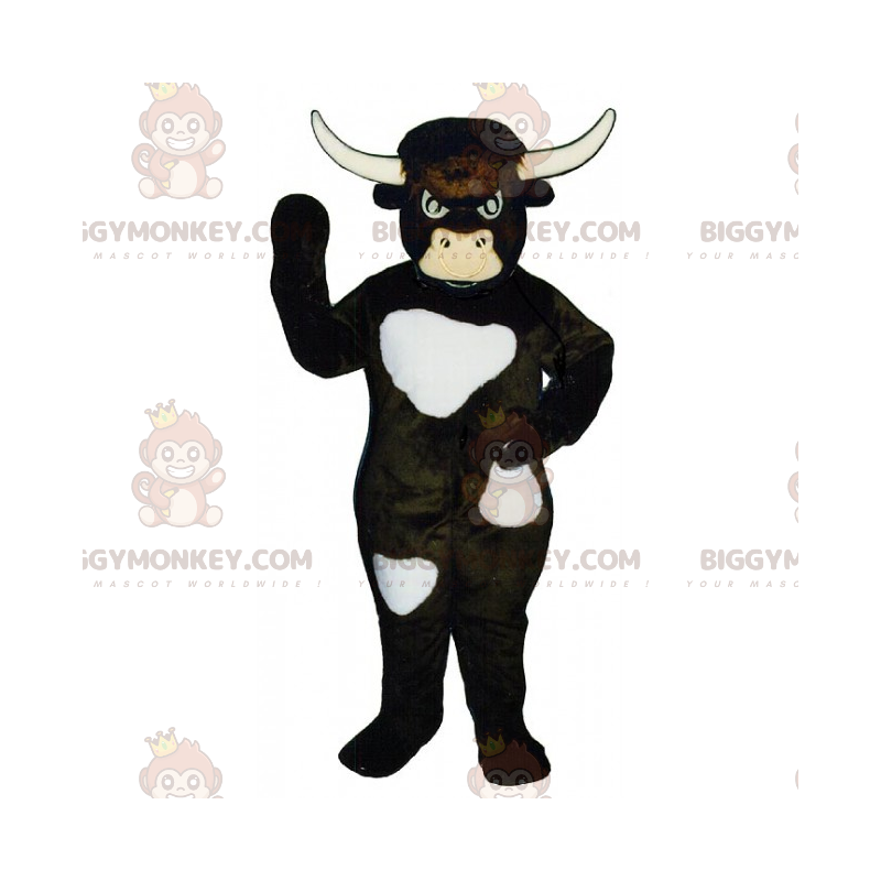 Costume de mascotte BIGGYMONKEY™ de taureau a taches blanches - Costume de mascotte BIGGYMONKEY™ de taureau a taches blanches -