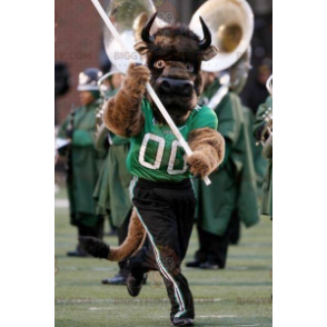 BIGGYMONKEY™ Hnědý kostým maskota Buffalo Bull ve sportovním oblečení - Krávy maskoti - BIGGYMONKEY_02074 - BiggyMonkey.com