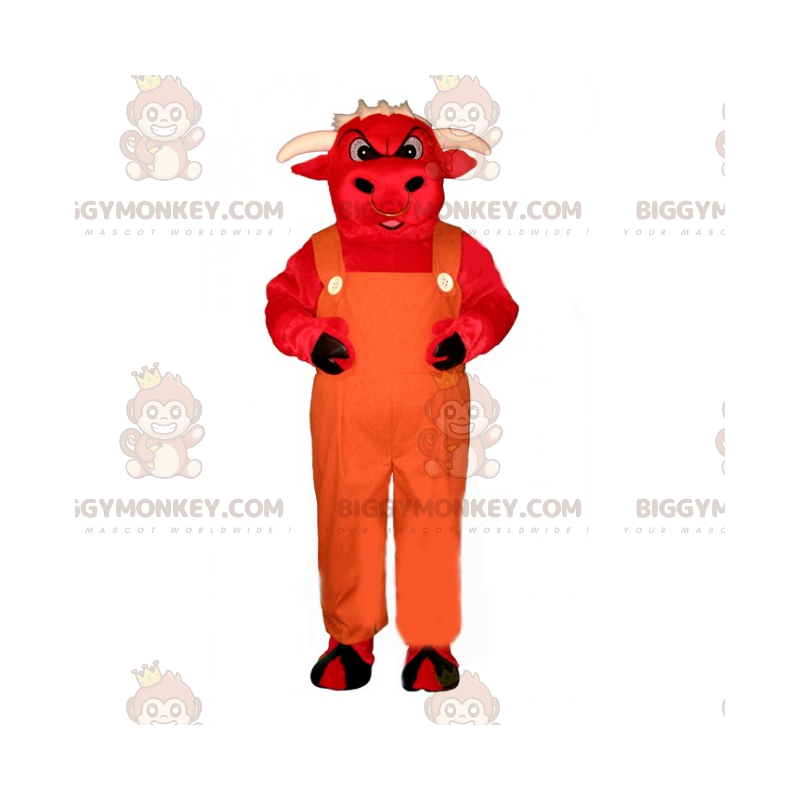 BIGGYMONKEY™ mascot costume of red bull with big Sizes L (175-180CM)