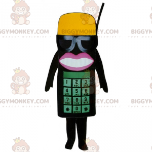 Phone BIGGYMONKEY™ Mascot Costume with Glasses and Cap -