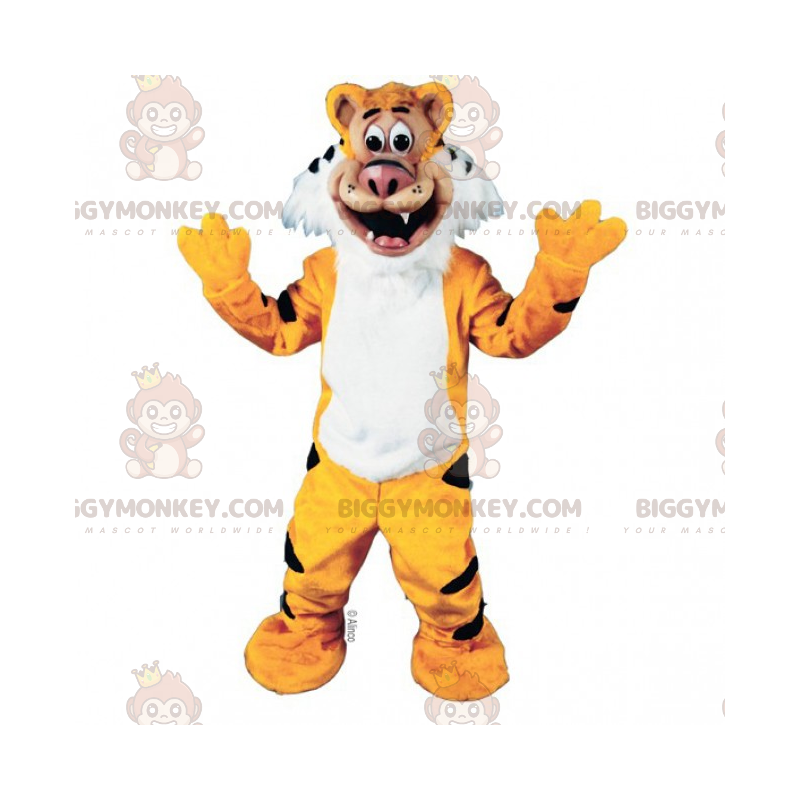 Costume de mascotte BIGGYMONKEY™ de tigre avec quelques rayures Costume de mascotte BIGGYMONKEY™ de tigre avec quelques rayures