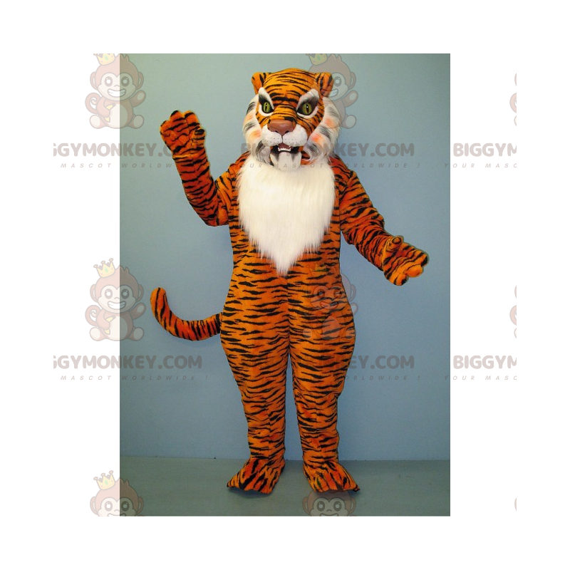 Tiger BIGGYMONKEY™ Mascot Costume with White Belly -