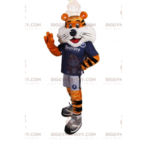 Tiger BIGGYMONKEY™ Mascot Costume In Soccer Outfit -